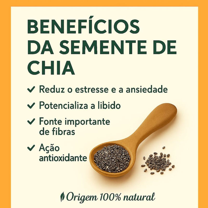 Semente De Chia Safra Nova  - Produto Excelente Premium - Origem Verde