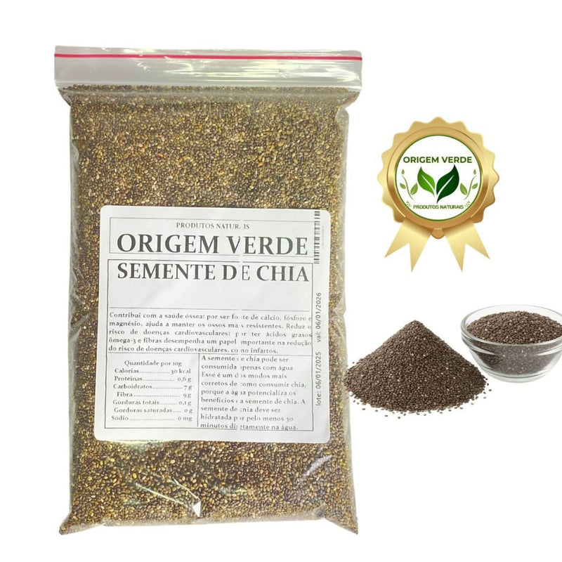 Semente De Chia Safra Nova  - Produto Excelente Premium - Origem Verde
