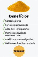 Cúrcuma em Pó (anti- inflamatório) 100% Natural Puro Sem Misturas - Origem Verde