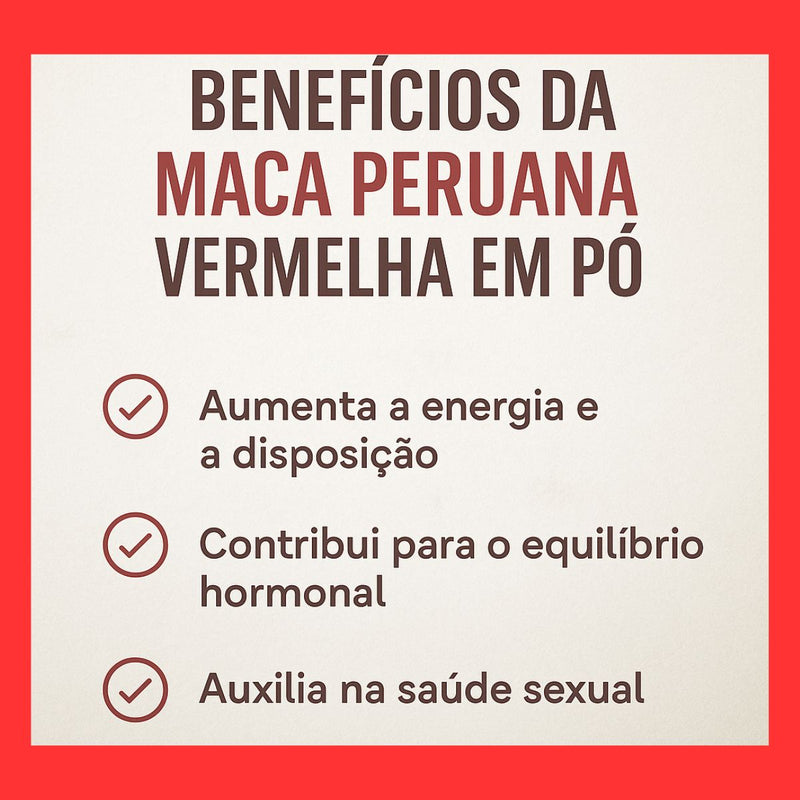 Maca Peruana Vermelha Pó 100% Original - Origem Verde