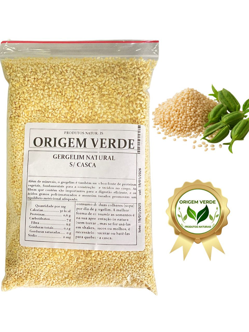 Gergelim Natural – Sem Casca Qualidade Premium - Origem Verde