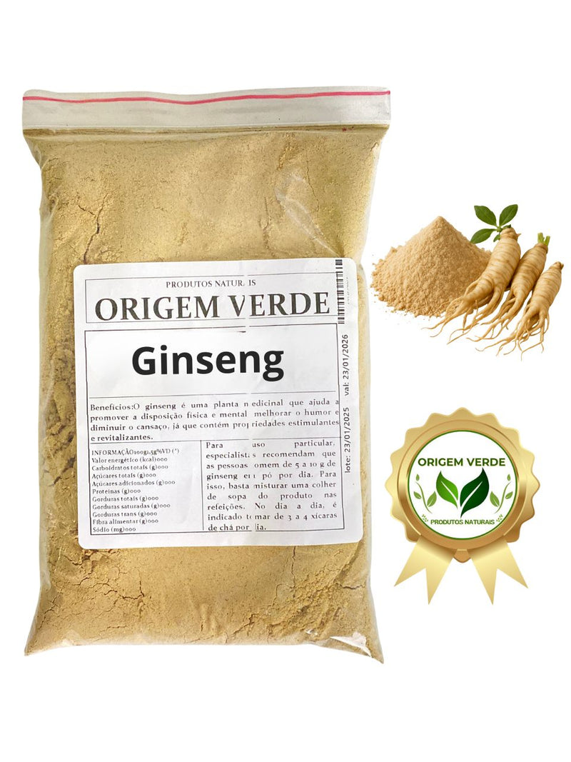 Ginseng Em Pó 100% Puro Natural - Produto Original -  Origem Verde