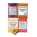 Kit Pré treino Puro 4 itens em Pó Uva + Guaraná + Gengibre + Beterraba 100% Natural - Origem Verde